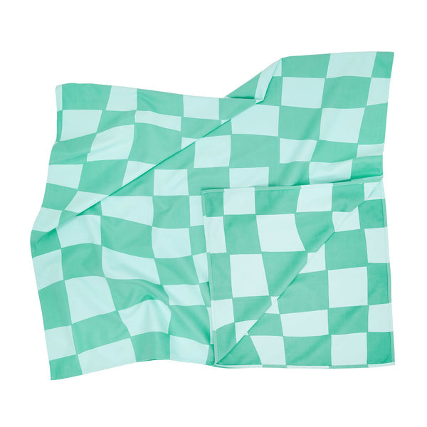 Toalla Playa Microfibra Dock & Bay Check Verde