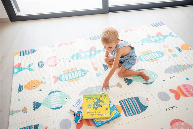 Alfombra Juegos Gigante Acolchada Circus Reversible