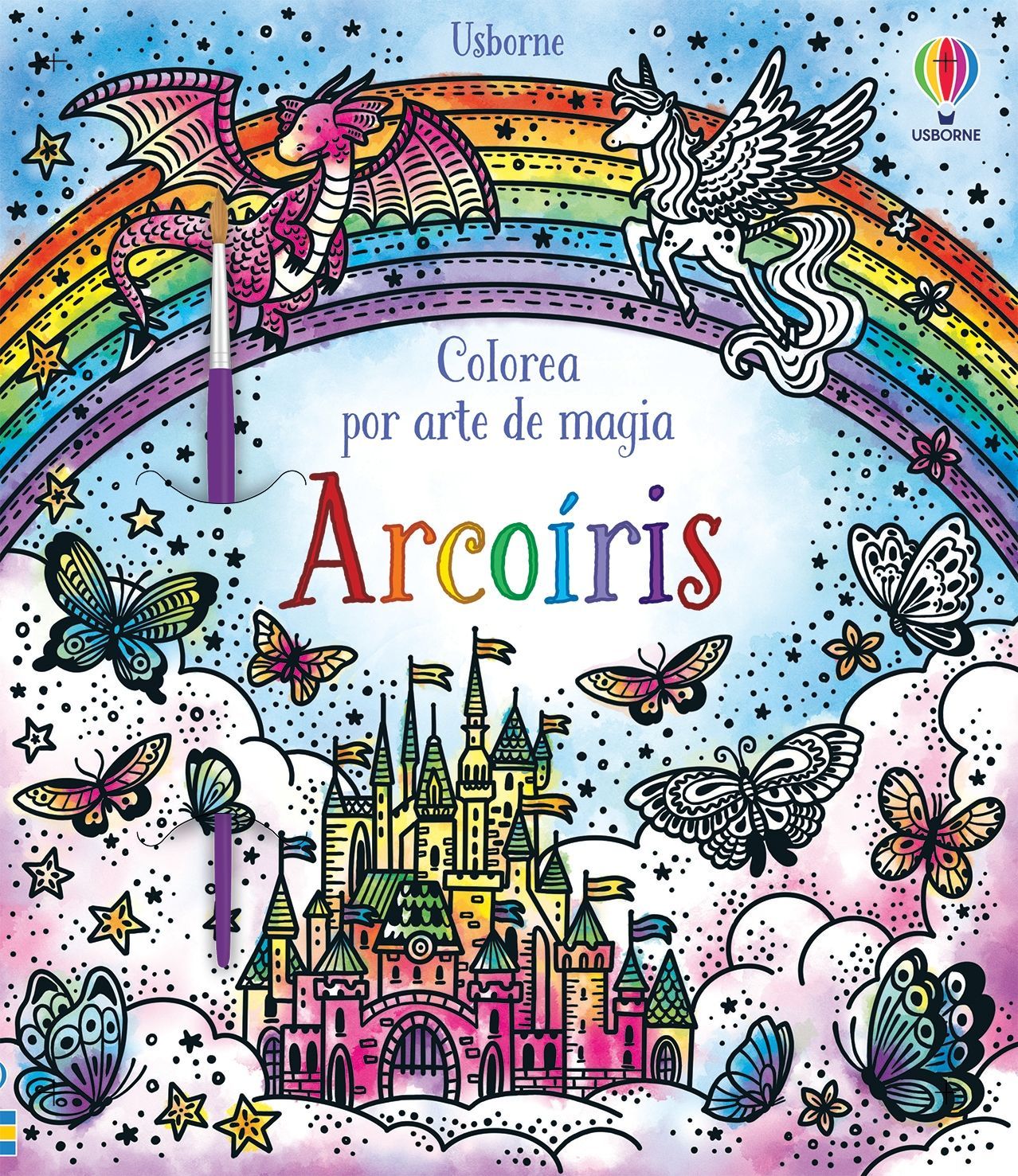 Colorea Magia Agua y Pincel Fuera Agobios Usborne