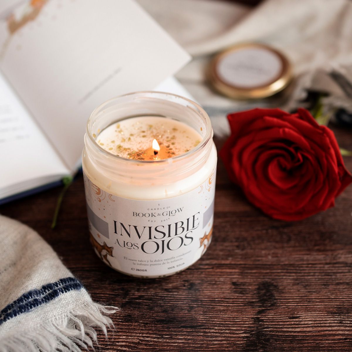 Vela Soja Book & Glow - Invisible a los ojos