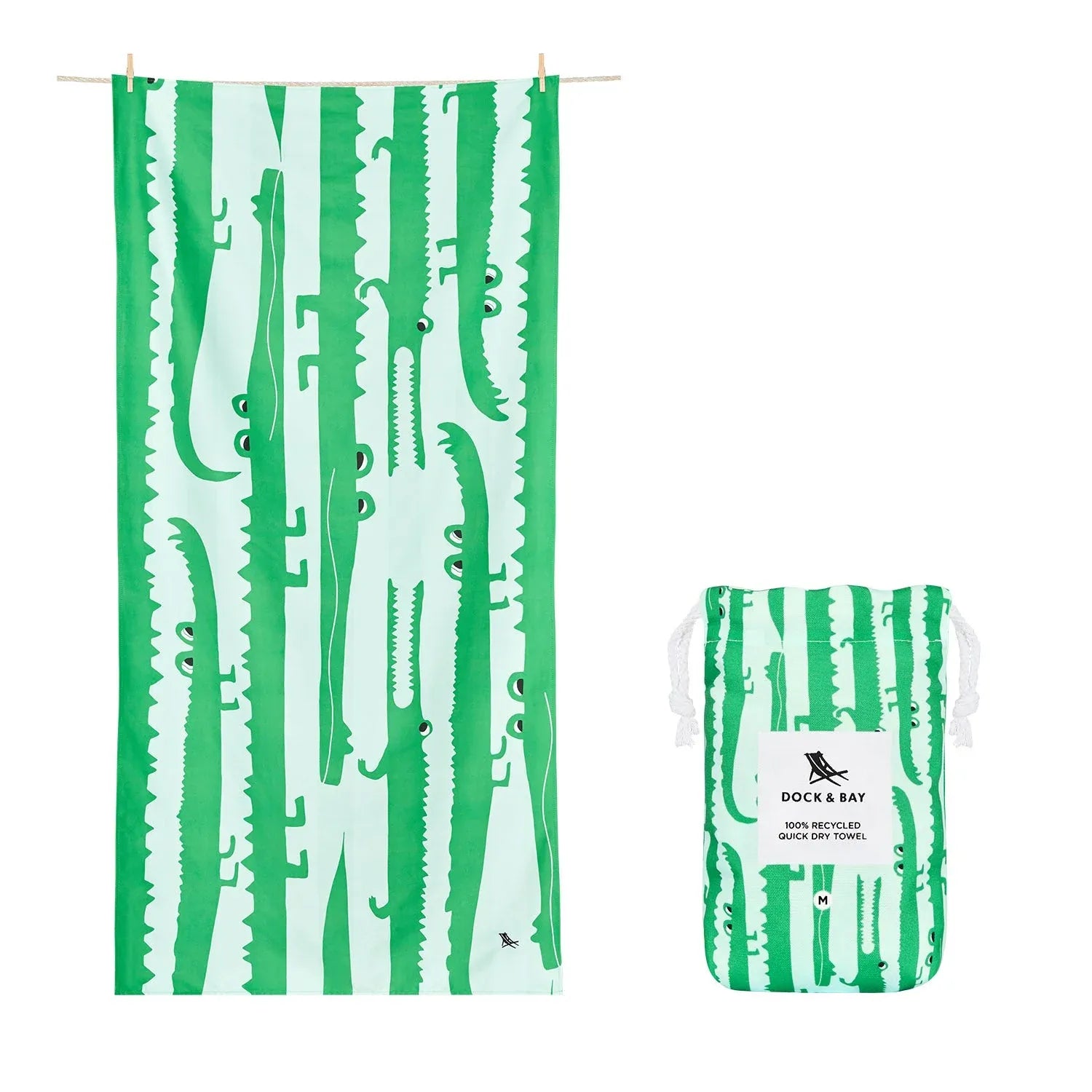 Toalla Playa Microfibra Dock & Bay - Cocodrilos L