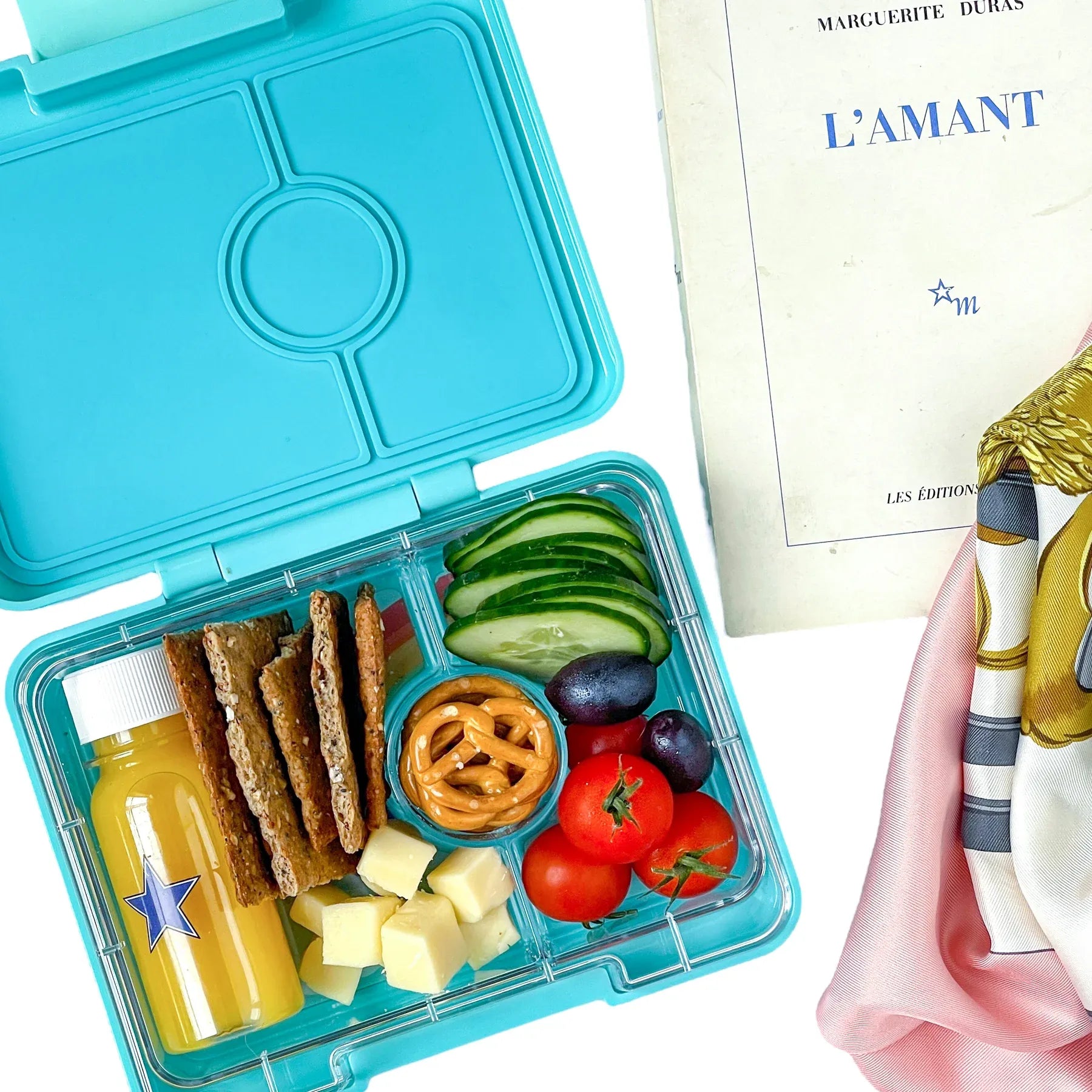 YUMBOX Snack 3 Compartimentos - Rainbow Aqua