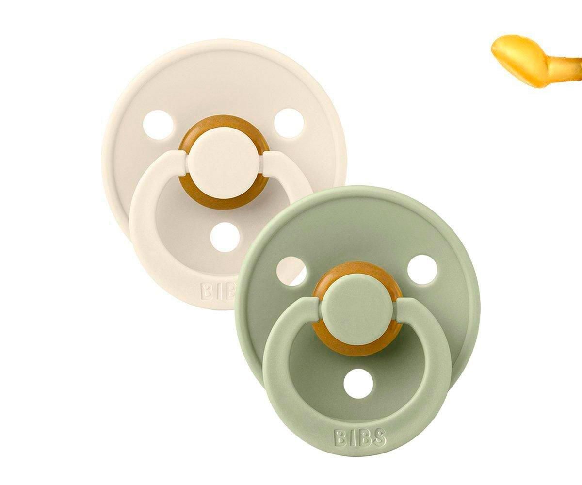 2 Chupetes BIBS Anatómica Ivory/sage