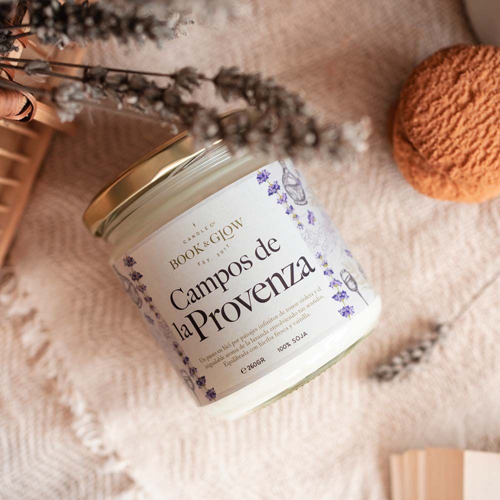 Vela Soja Book & Glow - Campos de la Provenza