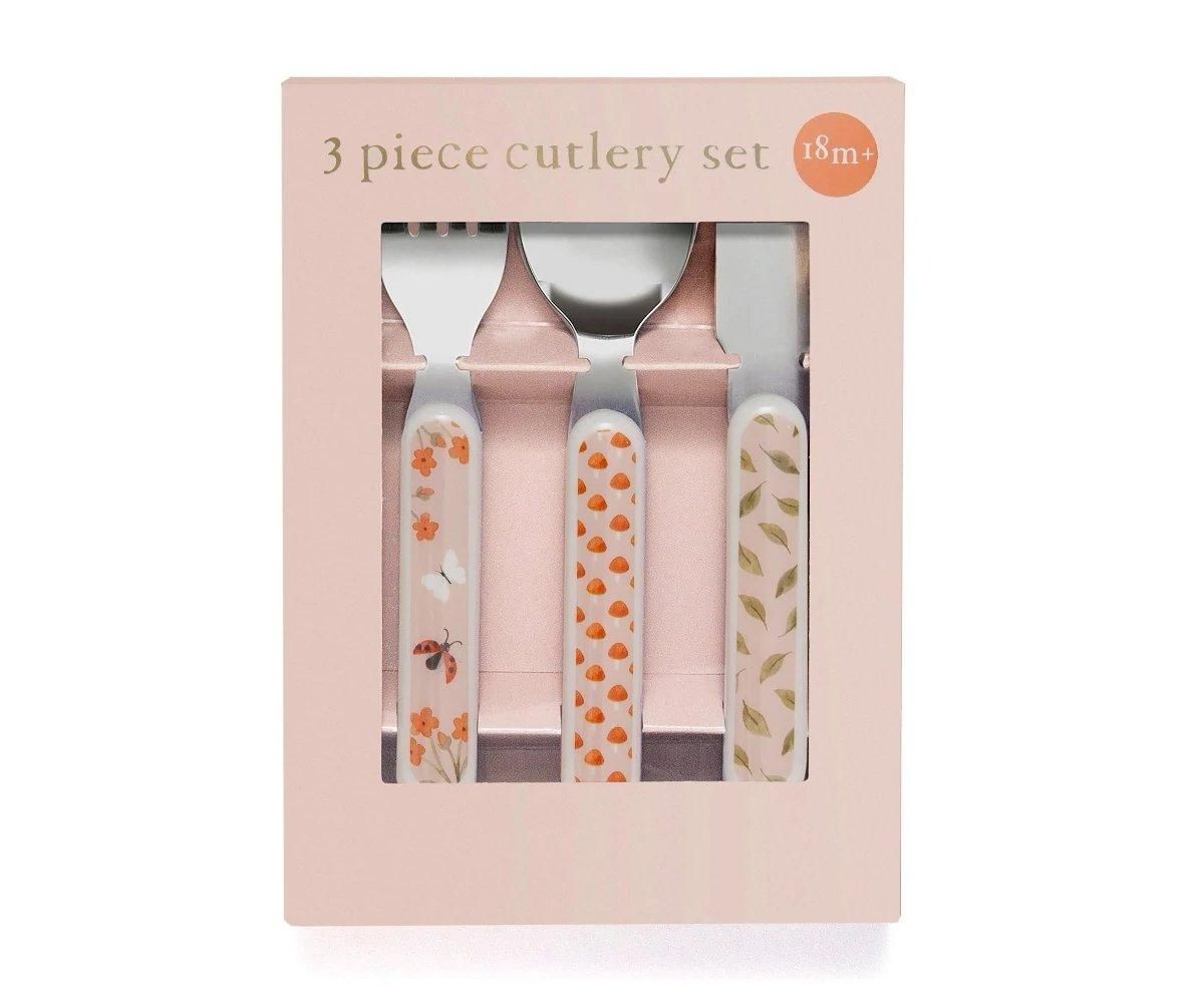 Set Cubiertos acero Pink Animals