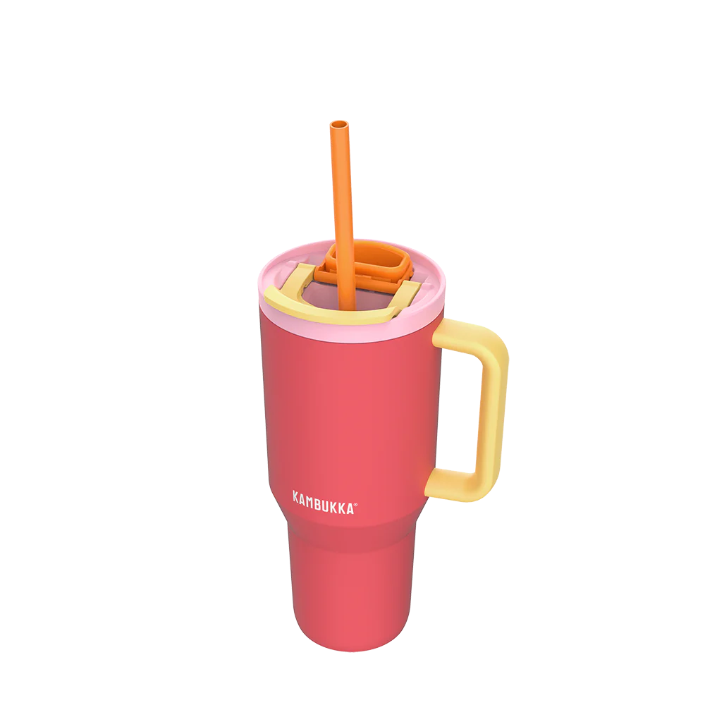 Botella Térmica Pajita 950ml PINK PAPAYA Kambukka