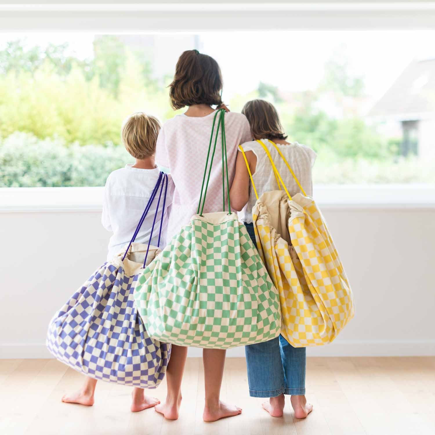 Saco Reversible Play & Go Vichy Green