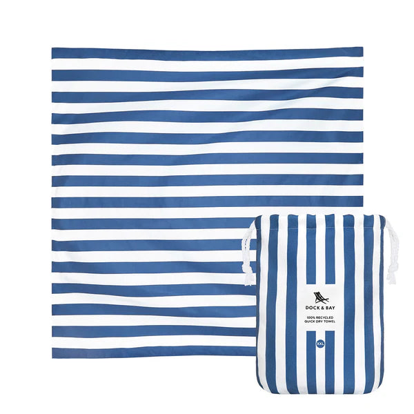 Toalla Playa Microfibra Dock & Bay XXL Azul Navy