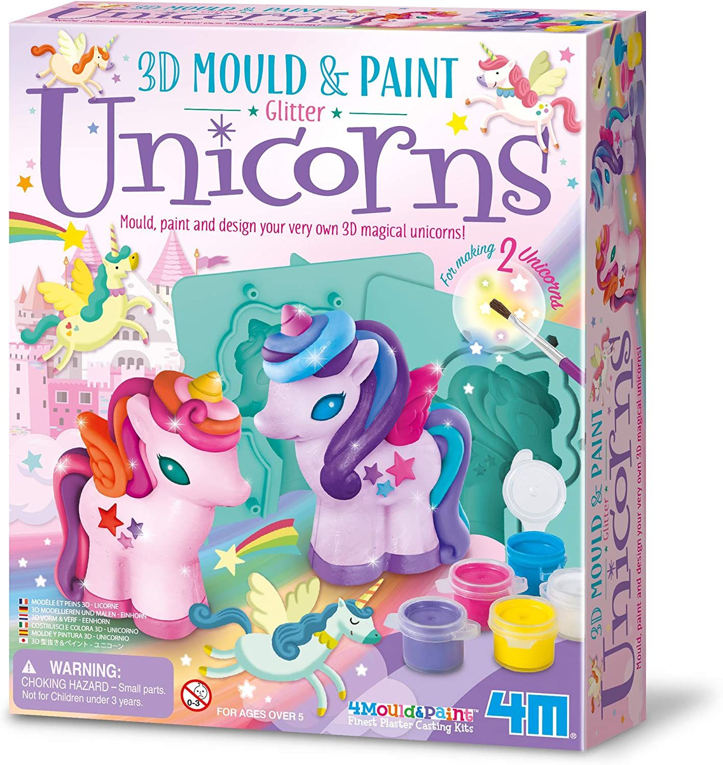 Juego Moldea y Pinta Unicornios 3D 4M