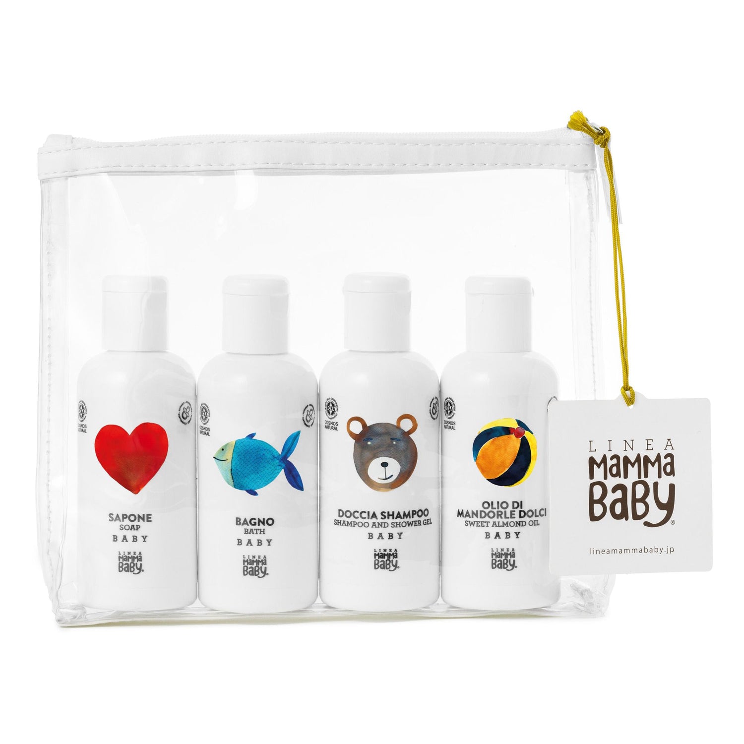 Set de Viaje Neceser Baño Gel y Aceite 100ml Linea MammaBaby