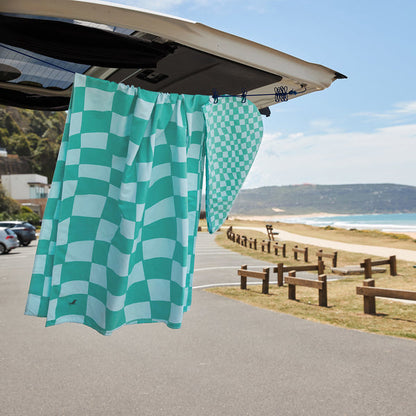 Toalla Playa Microfibra Dock &amp; Bay Check Verde