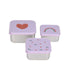 Set 3 tuppers acero inoxidable Heart Lavender