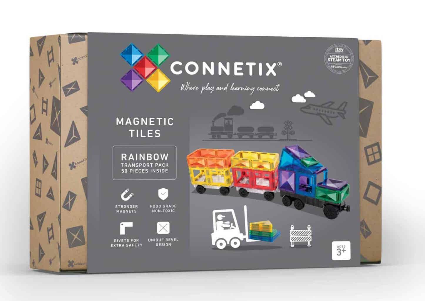 Transportes Rainow 50 piezas - Connetix Tiles