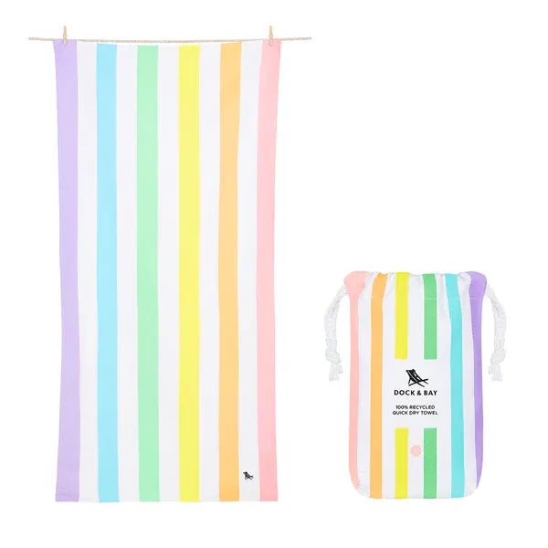 Toalla Playa Microfibra Dock &amp;amp; Bay L Summer Rainbow Pastel