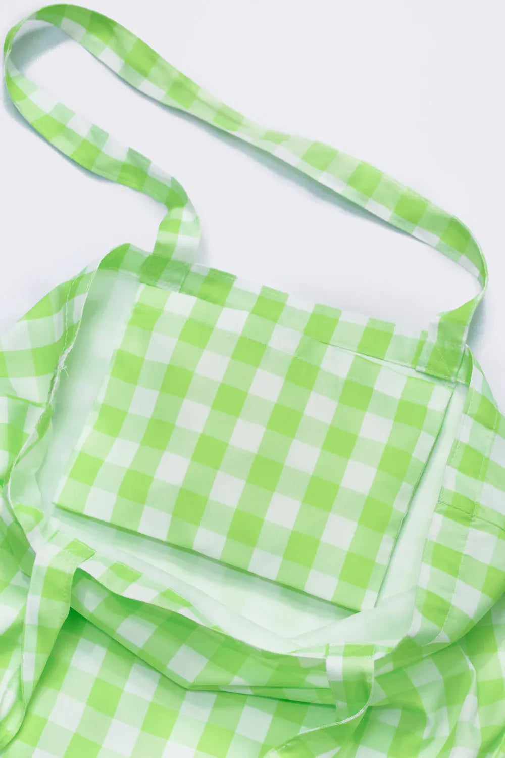 Tote Bag Grande Reciclada Lime Green Gingham