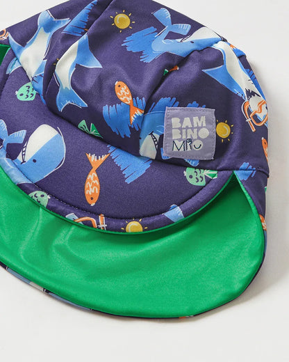 Gorro Baño Reversible Bambino Mio - Tiburones y Ballenas