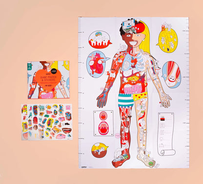 Poster XL Stickers Cuerpo Humano OMY