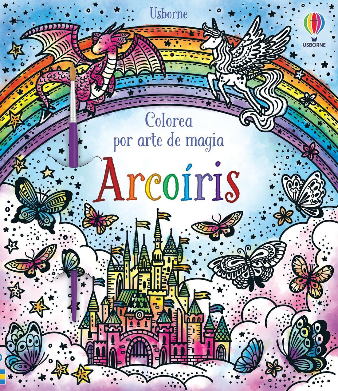 Colorea Magia Agua y Pincel Fuera Agobios Usborne