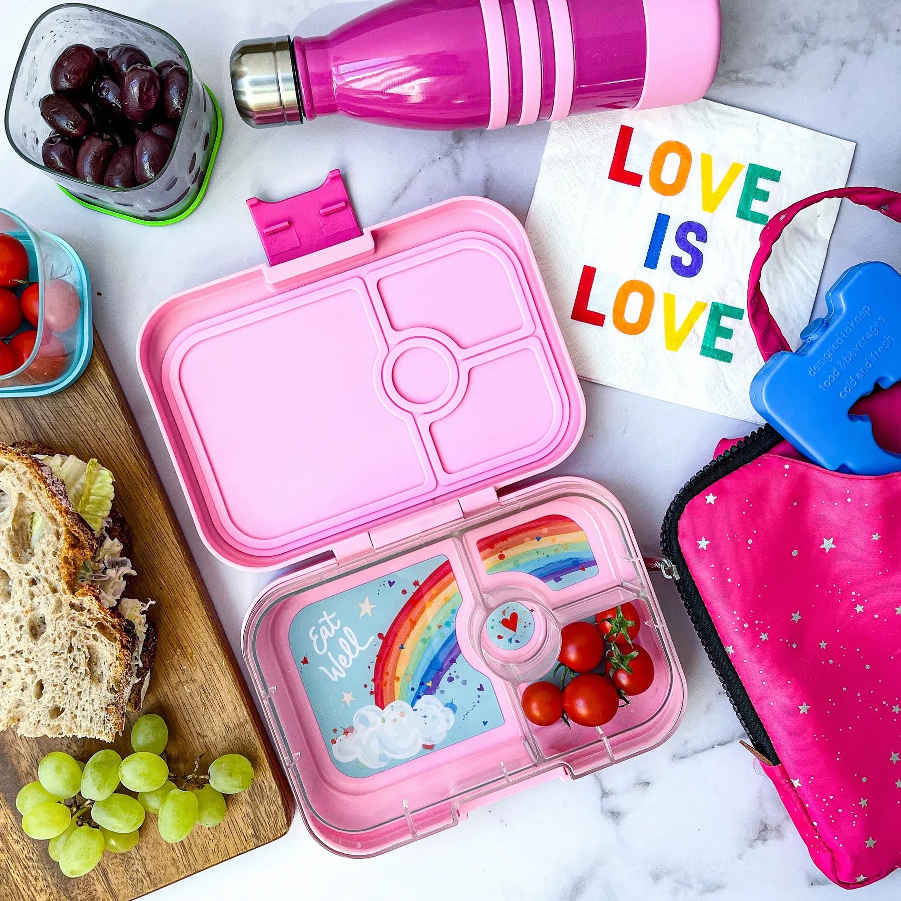 YUMBOX Panino 4 Compartimentos -  Rainbow Coco Pink