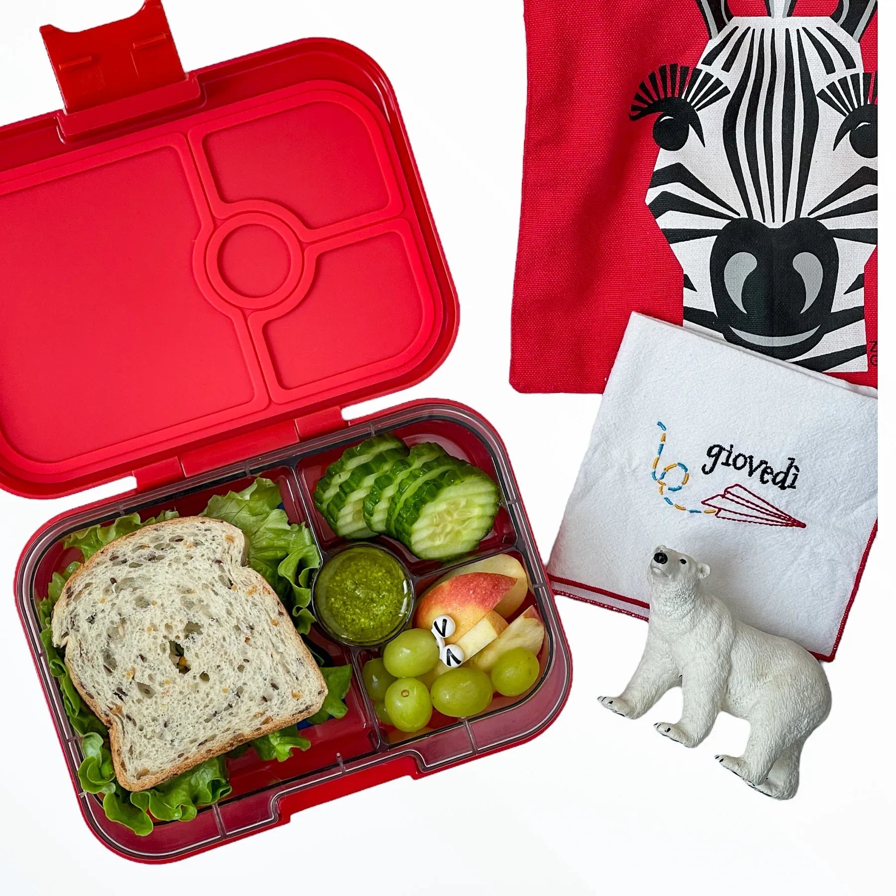 YUMBOX Panino 4 Compartimentos -  Red Polar Bear