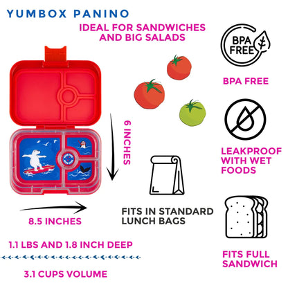 YUMBOX Panino 4 Compartimentos -  Red Polar Bear