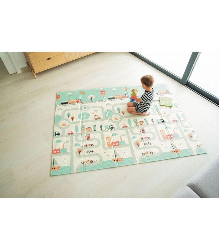 Alfombra Juegos Gigante Acolchada Town Jungle Reversible