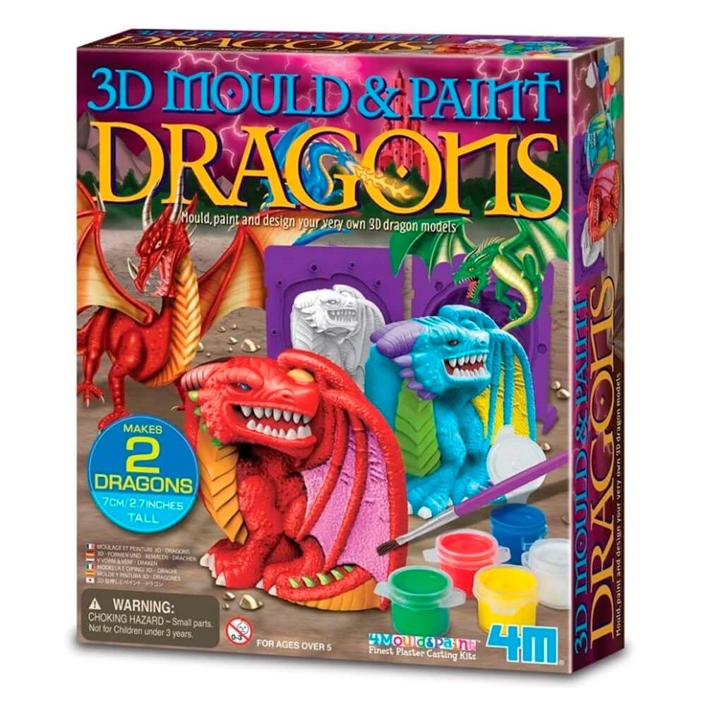 Juego Moldea y Pinta Dragones 3D 4M