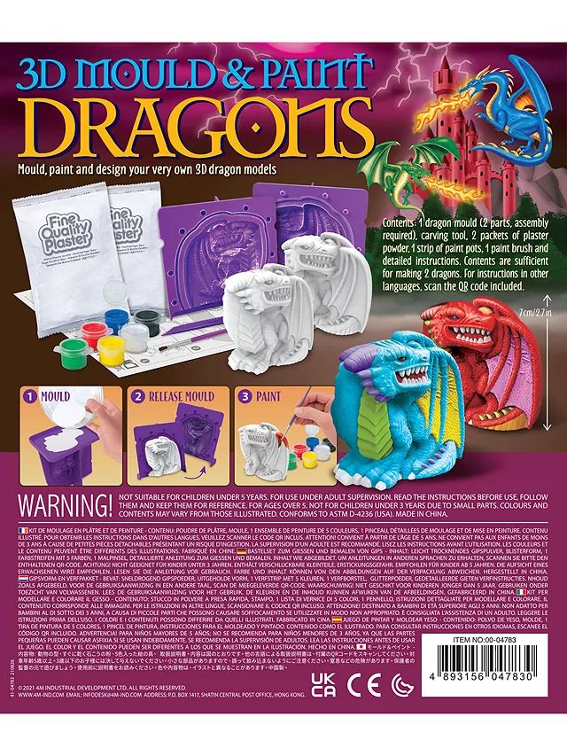 Juego Moldea y Pinta Dragones 3D 4M