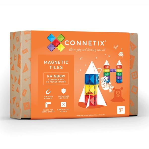 EXTENSIÓN 40 piezas magnéticas cuadradas - Connetix Tiles