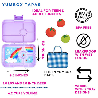 YUMBOX Tapas 4 Compartimentos -  Rainbow Seville Purple