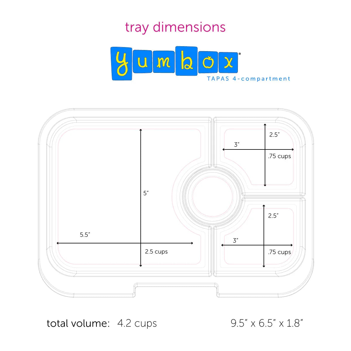 YUMBOX Tapas 4 Compartimentos - Shark Tray Monte Carlo Blue