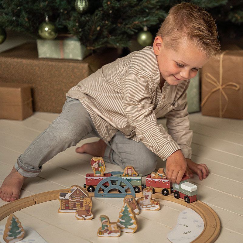 Sistema Tren Navidad Madera Little Dutch