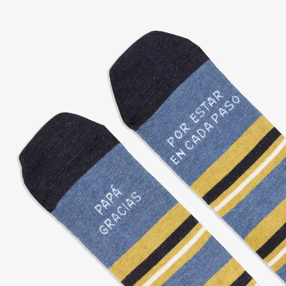 Calcetines &quot;Papá, gracias por estar en cada paso&quot;