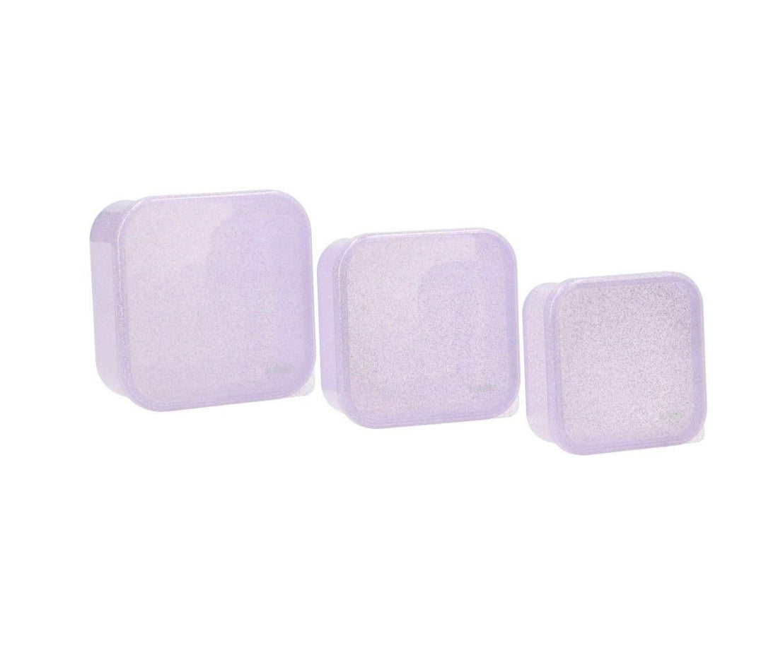 3 Cajas Almuerzo Glitter Lilac