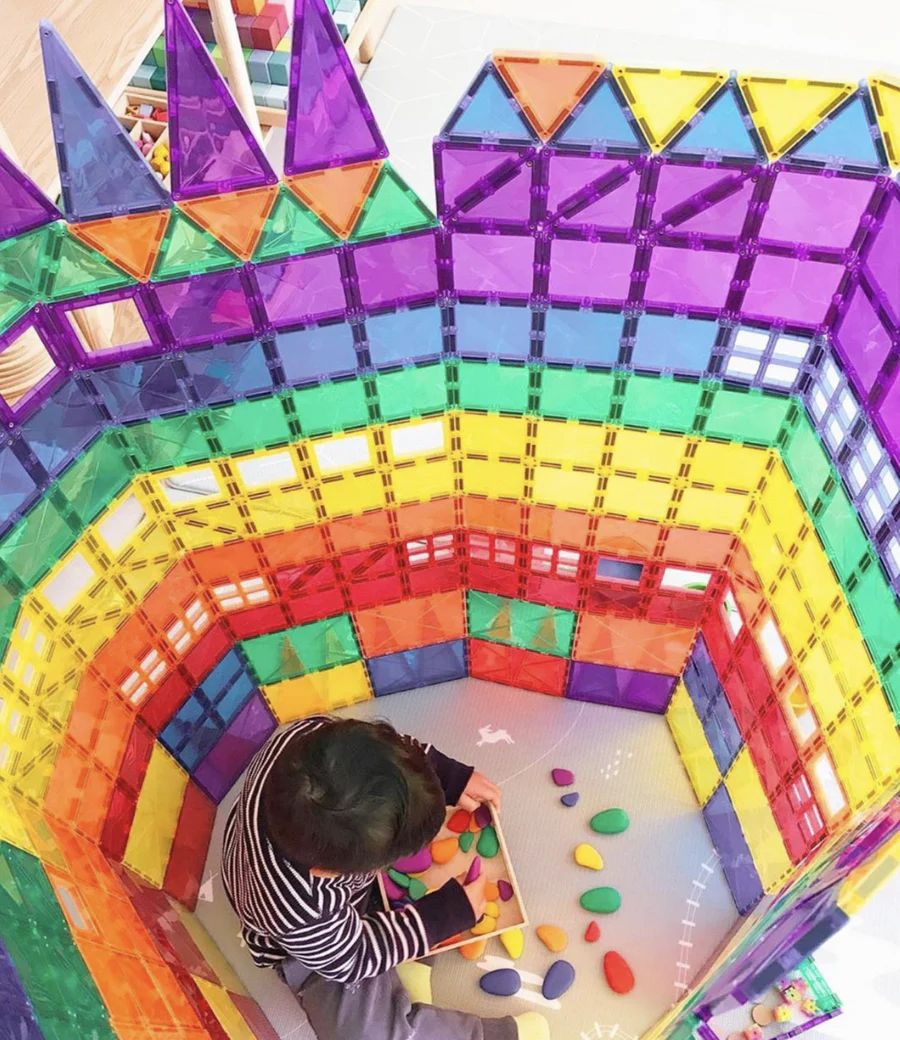 Construcciones Magnéticas Rainbow Mega Pack 212 piezas - Connetix Tiles