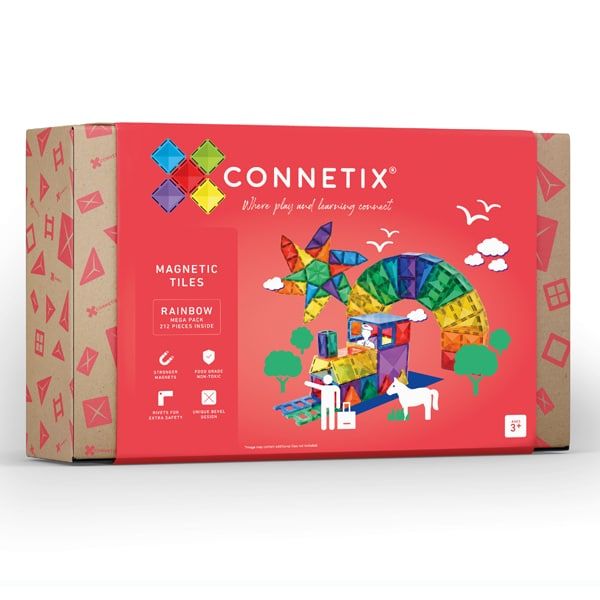 Construcciones Magnéticas Rainbow Mega Pack 212 piezas - Connetix Tiles