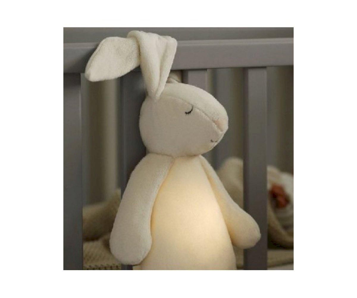 Conejito Peluche Orgánico Luz y Sonido -  Moonie Crema