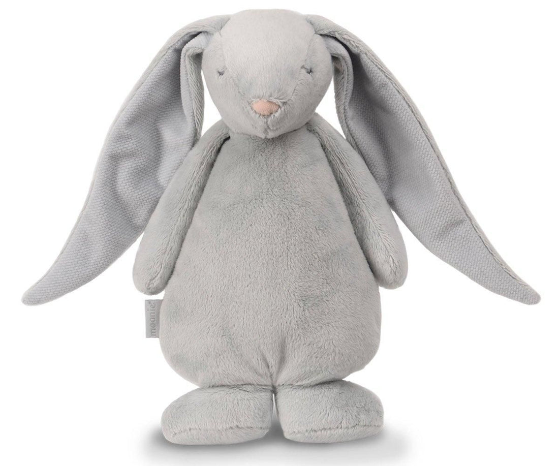 Conejito Peluche Orgánico Luz y Sonido -  Moonie Gris