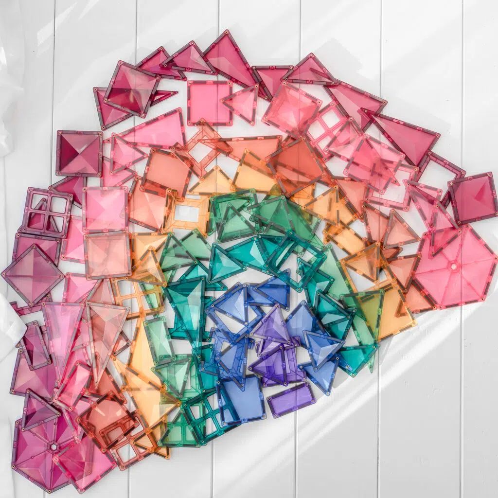 Construcciones Magnéticas Pastel Mega Pack 202 piezas - Connetix Tiles