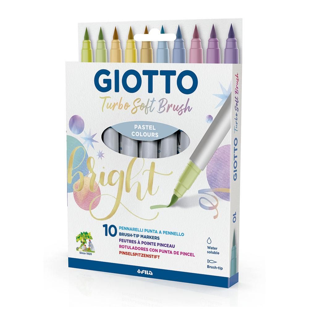 Rotulador Giotto turbo soft brush 10 colores pastel