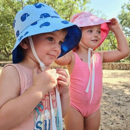 Gorro Playa Reversible UPF 50 Lunares Mostaza 2-5 años