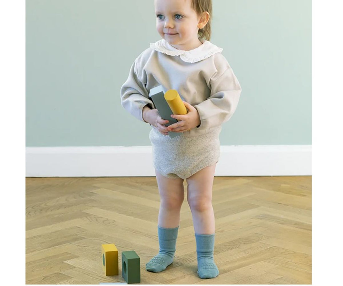 Calcetines Suela Antideslizante Bambú Dusty Blue