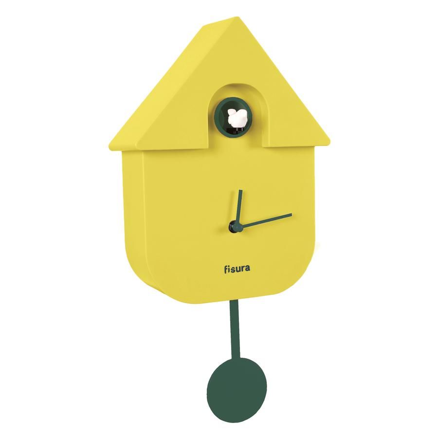 Reloj Cuco Casita Amarillo Fisura