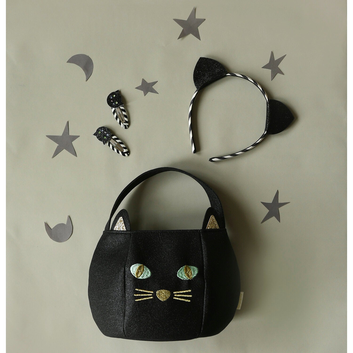 Diadema Orejas Gato Negro Stripy Halloween Rockahula