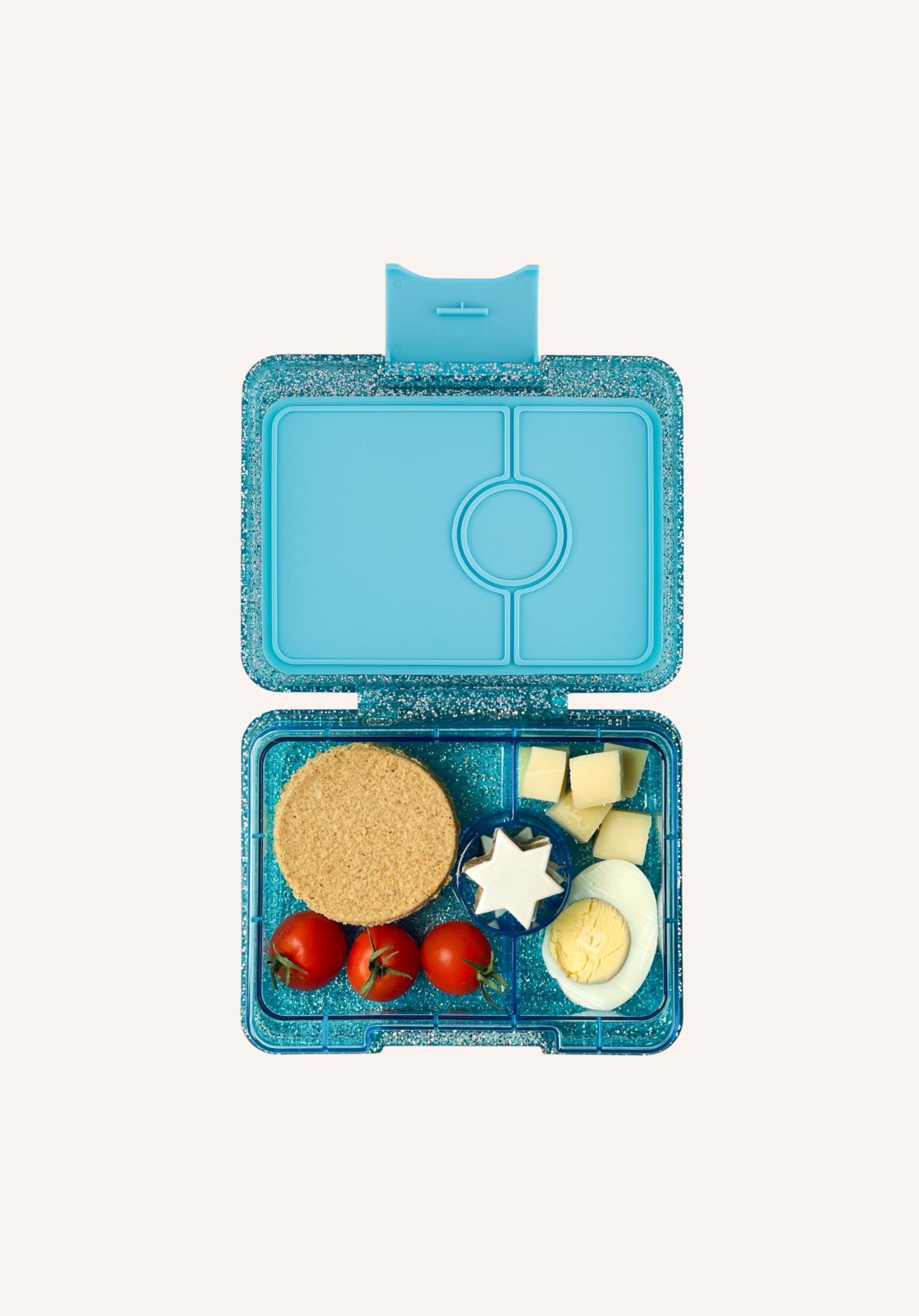 YUMBOX Snack 3 Compartimentos - Twinkle Aqua Glitter