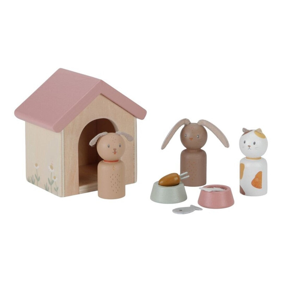 Set Mascotas Madera Muñecas Little Dutch