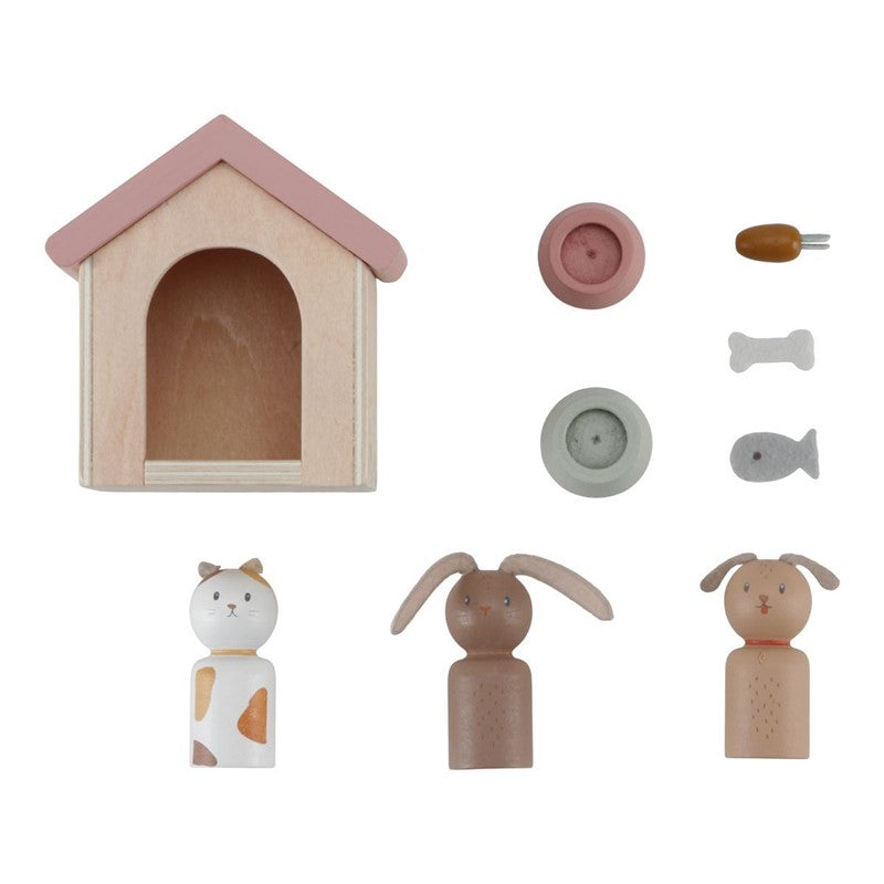 Set Mascotas Madera Muñecas Little Dutch