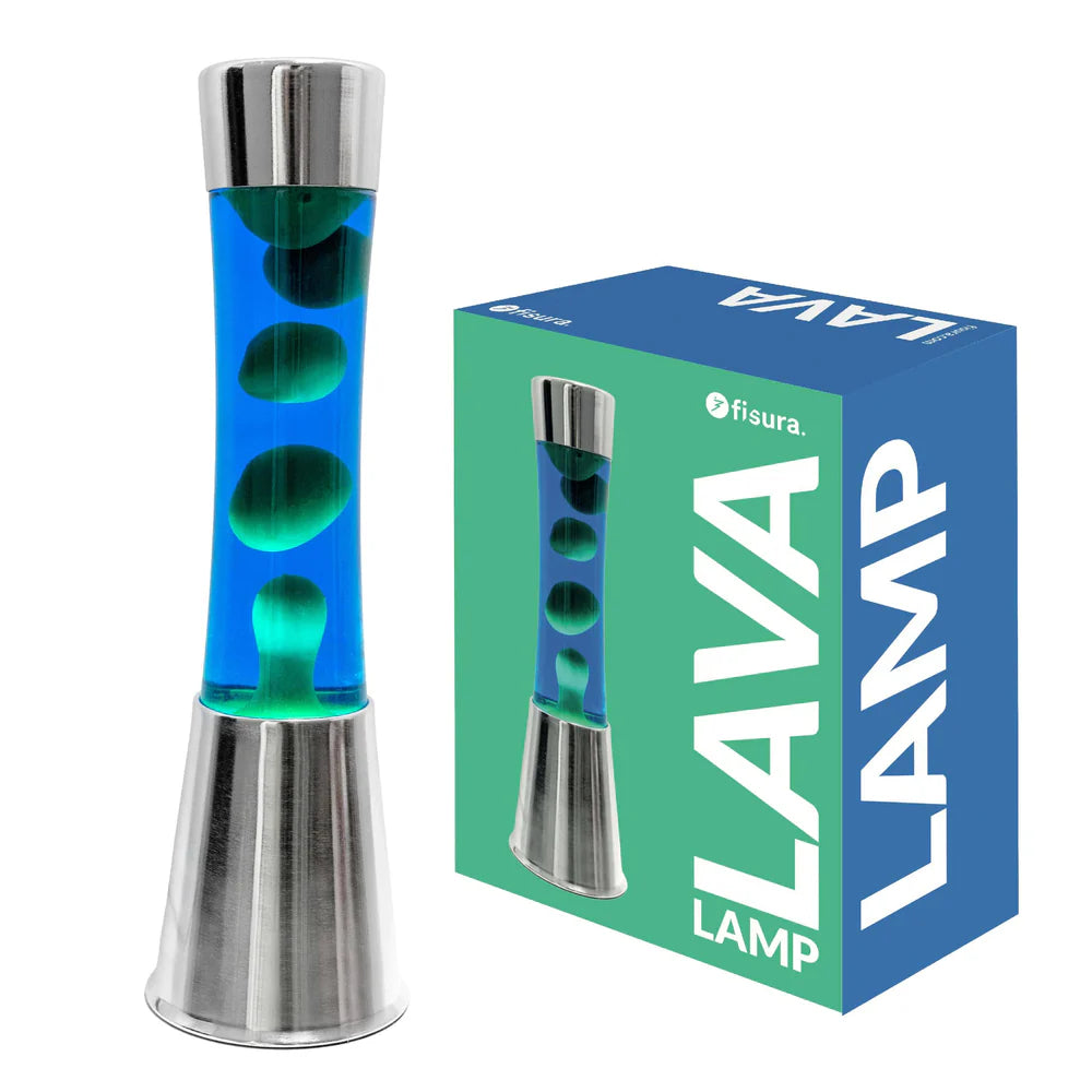 Lampara Lava Tower Verde Azul Fisura