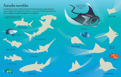 Libro Pegatinas Tiburones y Rayas Usborne