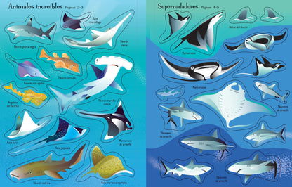 Libro Pegatinas Tiburones y Rayas Usborne